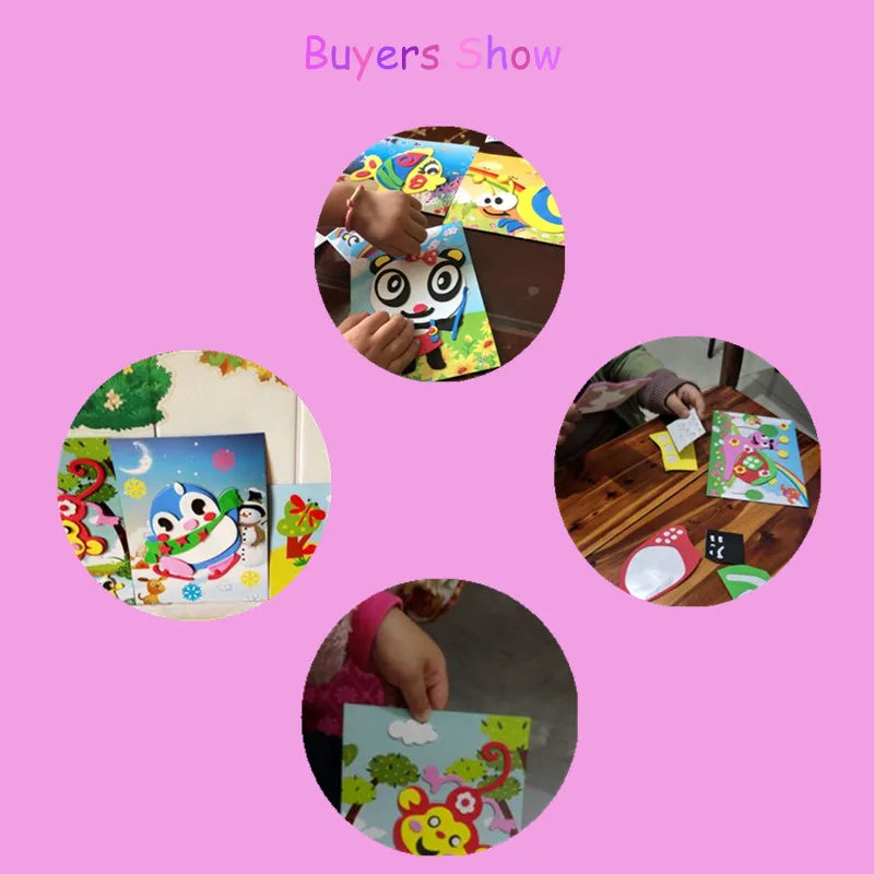 10Pcs 3D EVA Foam Stickers Puzzle Cartoon Animal 20 Styles DIY Handmade Early Learning Educational Toys For Children Kids Gift