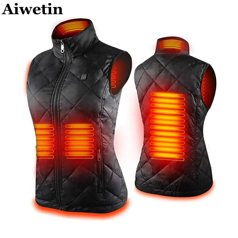 Women Heating Vest Autumn and Winter Cotton Vest USB Infrared Electric Heating suit Women Flexible Thermal Winter Warm Jacket