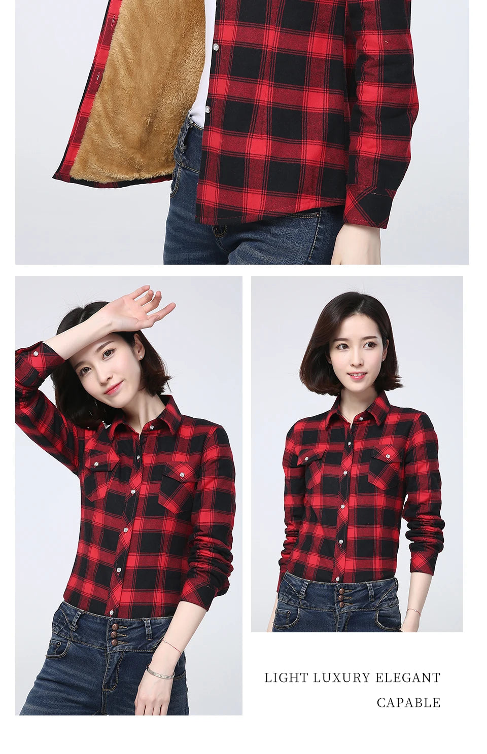 2023 Winter New Plus Thick Women's Warm Plaid Shirt Coat Lady Casual Fleece Velvet Jacket Tops Hot Women Clothes Outerwear