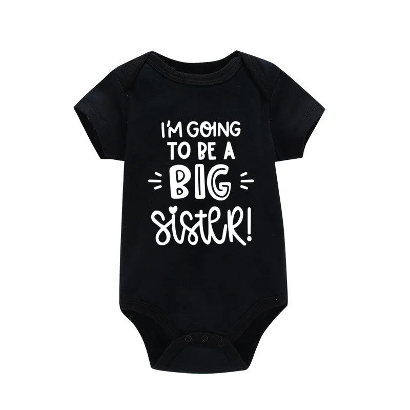 Newborn Infant Baby Boy Bodysuit I'm Going to Be a Big Brother Summer Cotton Jumpsuit Solid Casual Short Sleeve Outfits Romper