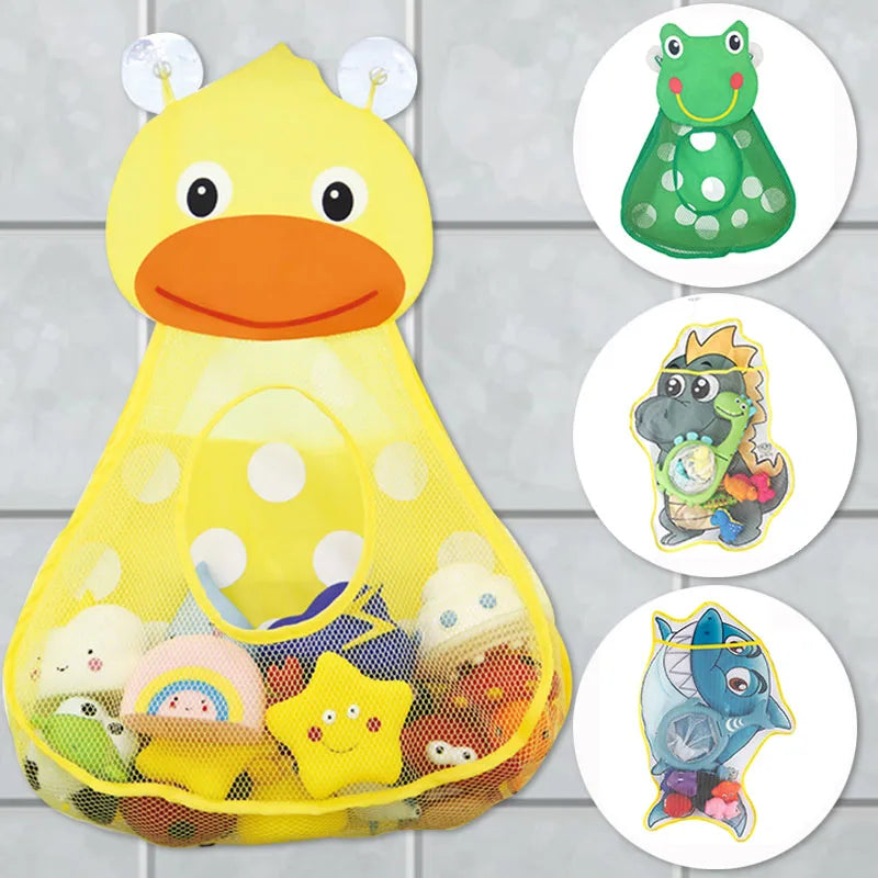 Dinosaur Animal Baby Bath Toys Organizer Kids Tidy Storage Suction Bathroom Bathtub Doll Hanging Bag Basket Mesh Bag Water Toys