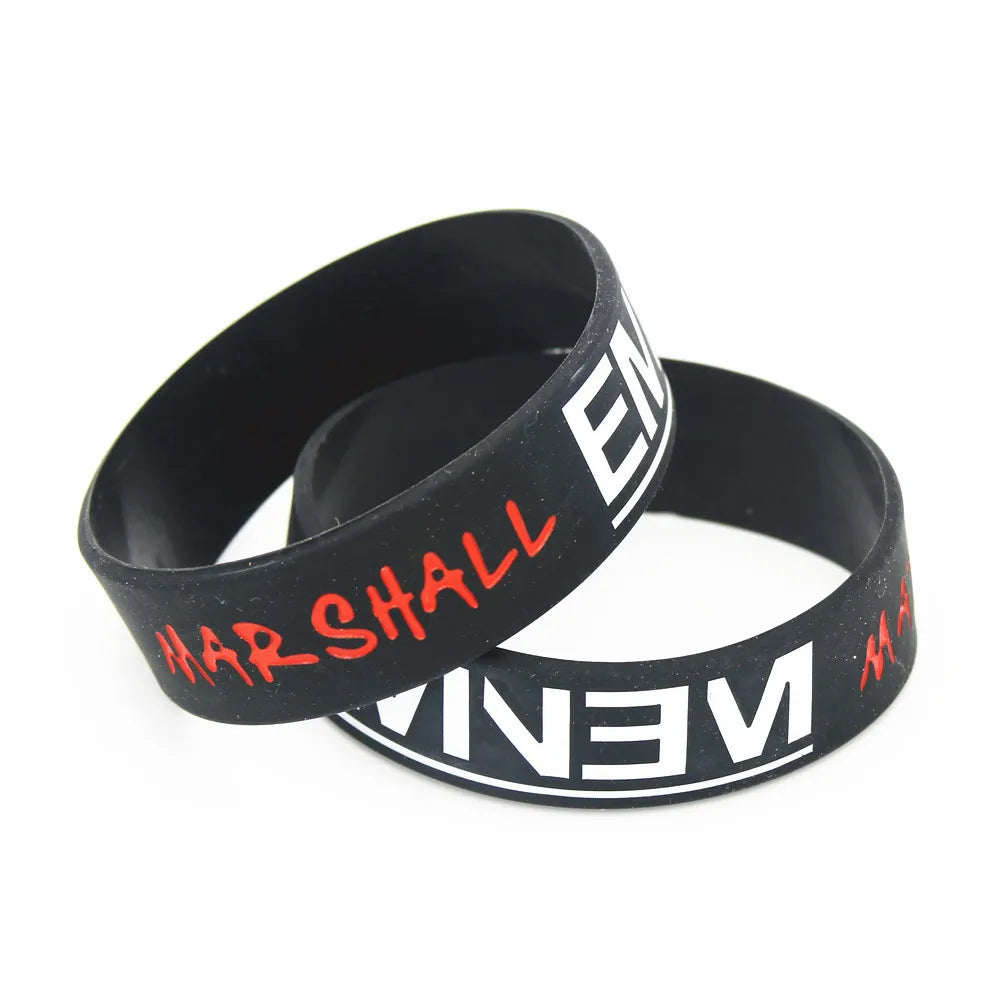 1PC Hot Sale Singer Eminem Wristband The Marshall Mathers LP Silicone Wristband Rubber Bracelets&Bangles Musics Fans Gifts SH184