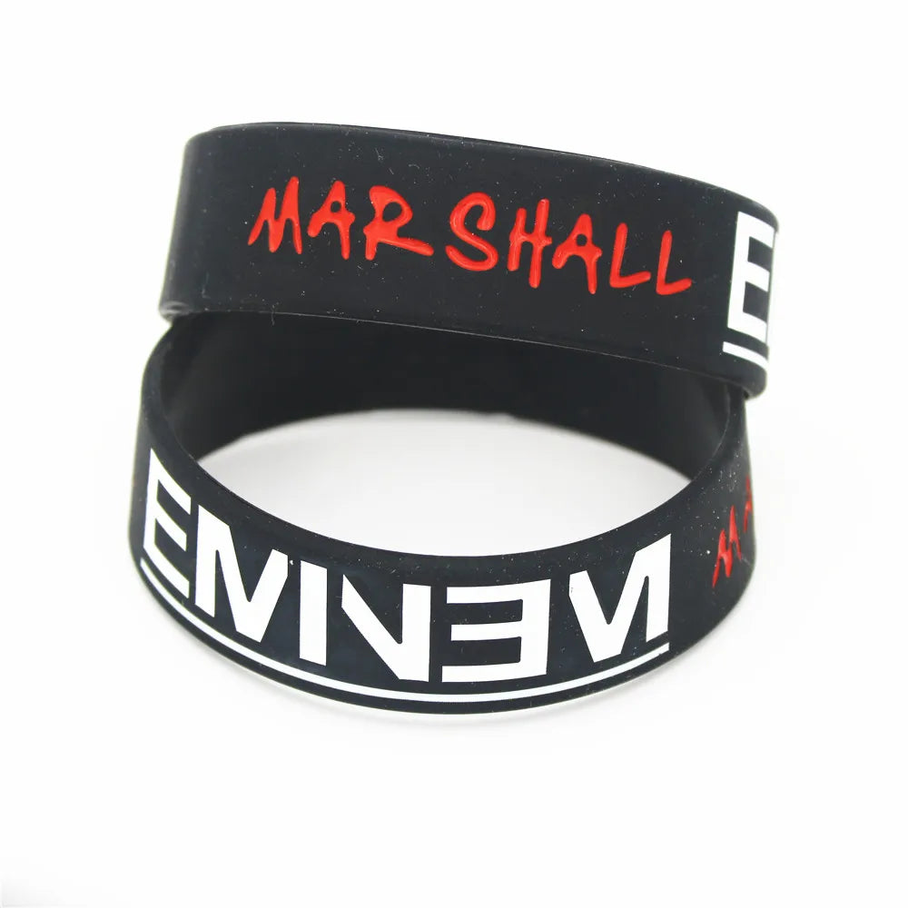 1PC Hot Sale Singer Eminem Wristband The Marshall Mathers LP Silicone Wristband Rubber Bracelets&Bangles Musics Fans Gifts SH184