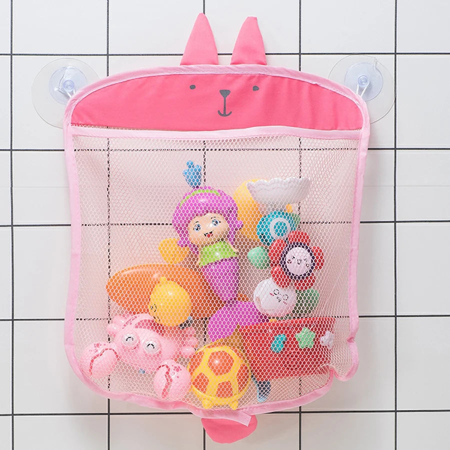 Dinosaur Animal Baby Bath Toys Organizer Kids Tidy Storage Suction Bathroom Bathtub Doll Hanging Bag Basket Mesh Bag Water Toys