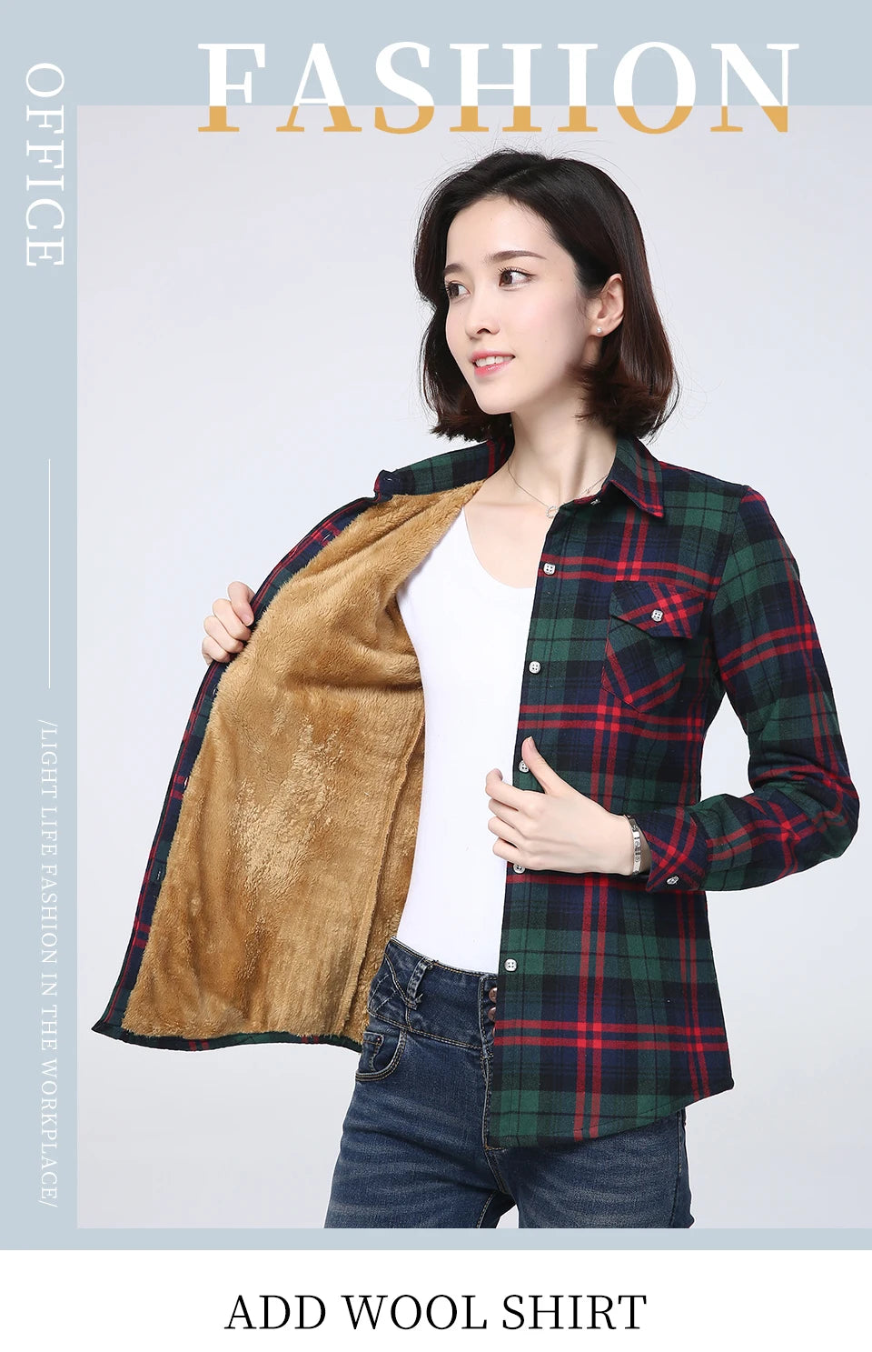 2023 Winter New Plus Thick Women's Warm Plaid Shirt Coat Lady Casual Fleece Velvet Jacket Tops Hot Women Clothes Outerwear