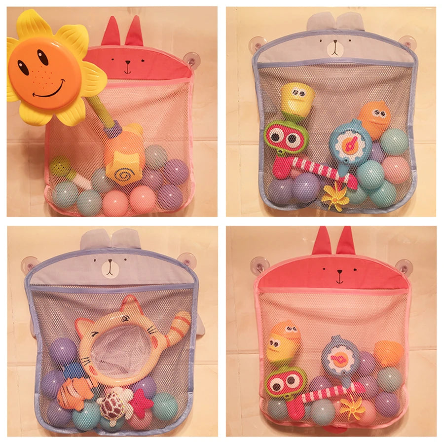 Dinosaur Animal Baby Bath Toys Organizer Kids Tidy Storage Suction Bathroom Bathtub Doll Hanging Bag Basket Mesh Bag Water Toys