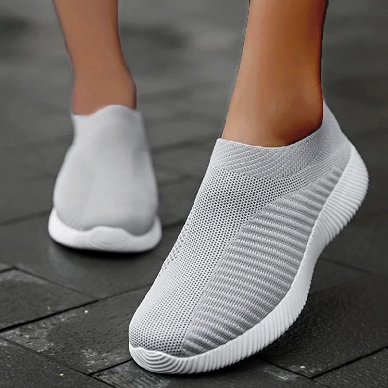 2024 New Fashion Sneakers For Women Casual Shoes Comfortable Soft Sneakers Women Slip On Sock Shoes For Women Ladies Flat Shoes