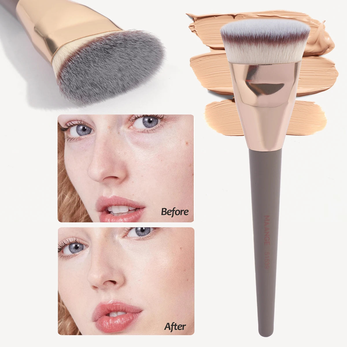 MAANGE  Head Foundation Brush with Box - Skin-Friendly Makeup Tool for All Uses