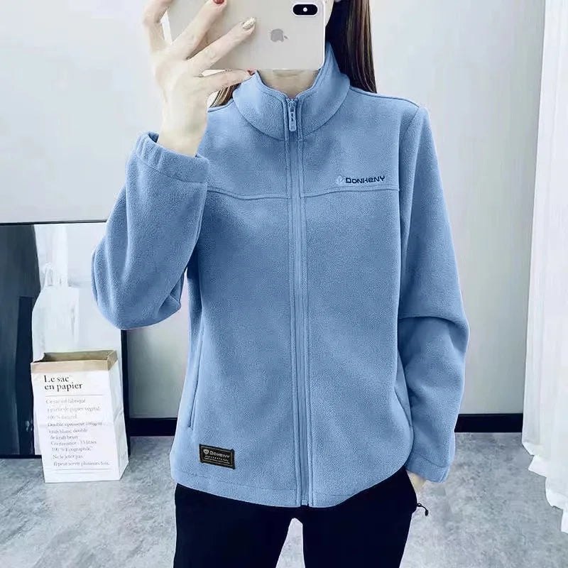 Plus Size Fleece Coats for Women Winter Spring Warm Casual Outdoor Sportswear Hiking Jogging Yoga Lady Cardigan jackets Chaqueta