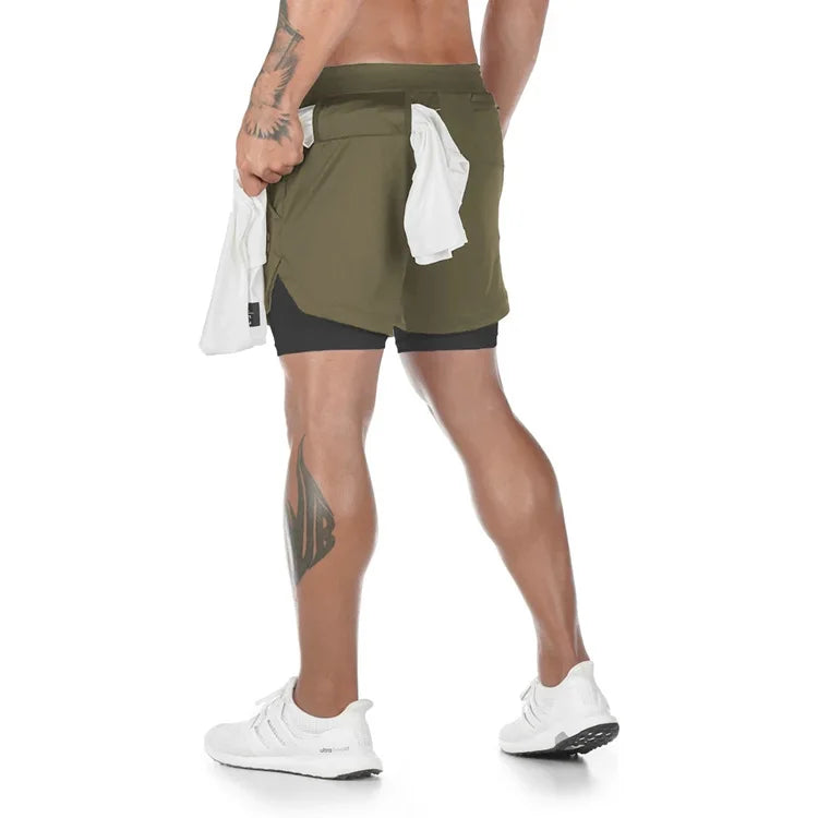 Camo Running Shorts Men Gym Sports Shorts 2 In Gym Fitness Jogging Short