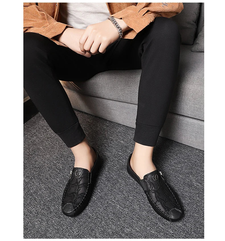 Super Comfortable Men Casual Shoes Soft Genuine Leather Loafers High Quality Male Driving Shoes Fashion Soft Printed Leather Sho