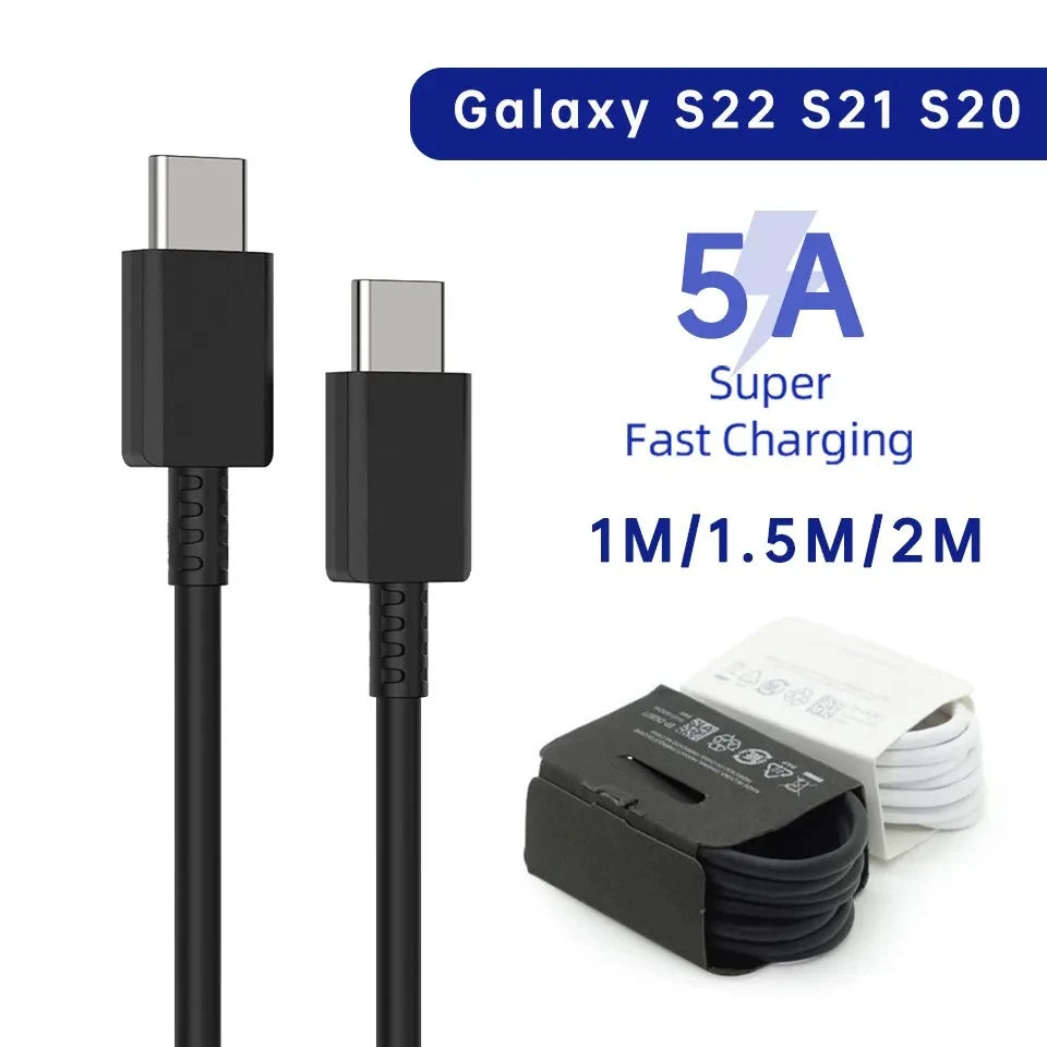 2PCS PD 45W USB C Cable For Samsung Galaxy S20 S21 S22 S23 Ultra Note 10 5G 20