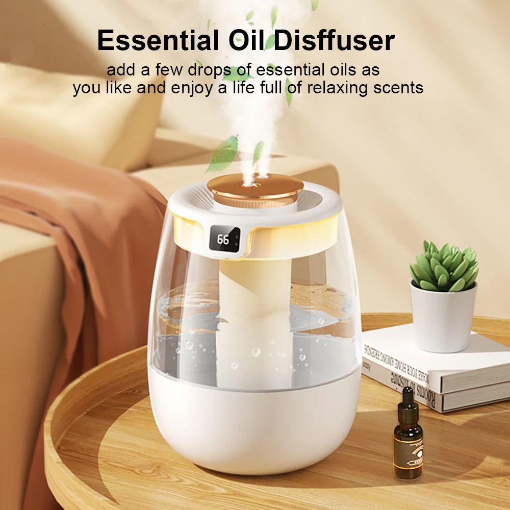 Air Humidifier 1300ML Aroma Humidifier Double Spray Port Essential Oil Diffuser USB Water Humidifier with Light for Home Office