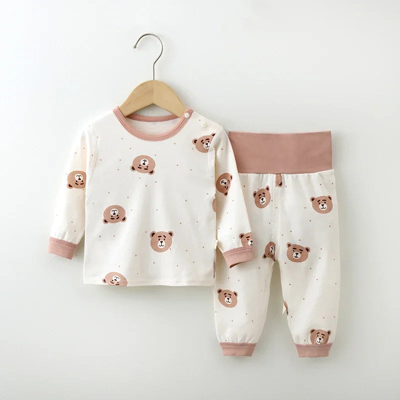 0-4Years baby clothes Autumn Pants Set Children's Underwear Bottoming Baby High Waist Belly Pants Spring New Pajamas Home Wear