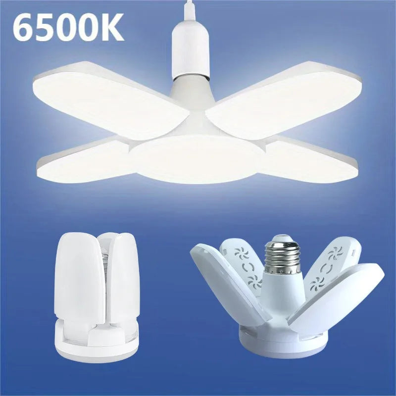 Fan Foldable 28W LED Bulb - 40W Deformable Ceiling Light for Home & Garage 6500K