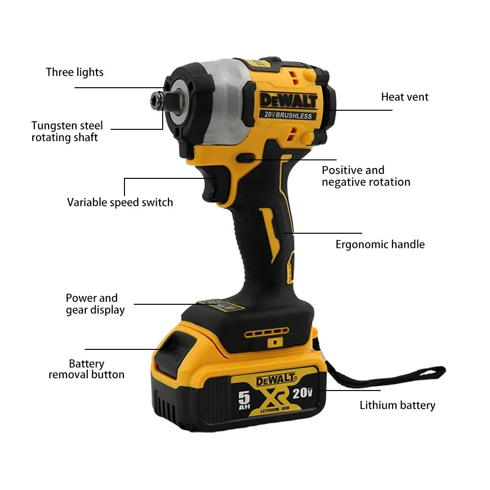 Dewalt DCF922 Wireless Impact Wrench Brushless Electric  205N.m High Torque 20V