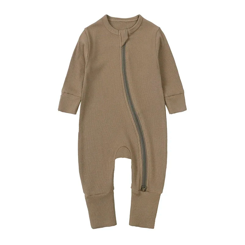 2025 Spring Newborn Baby Boy Romper Thicken Bamboo Infant Clothes Long Sleeve Ribbed Bodysuit Kid Girl Jumpsuit Sleeper Pajamas