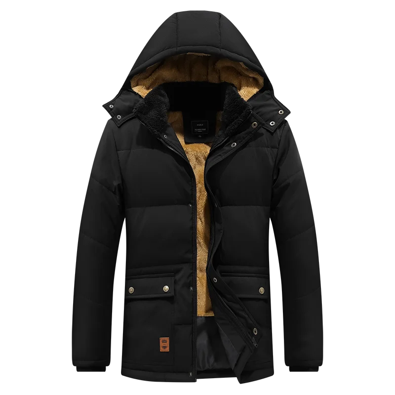 Winter New Warm Thick Fleece Parkas Men Waterproof Hooded Fur Collar Parka Jacket Coat Men Autumn Fashion Casual Parkas Men