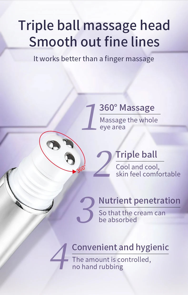 O'CHEAL Anti Wrinkle Anti Dark Circle Eye Cream Roller Massager Moisturizing Eye Bags Anti Aging Hyaluronic Acid Eye Skin Care