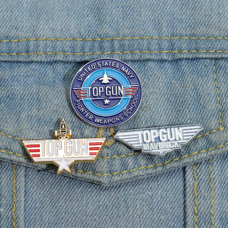 Top Gun Maverick Enamel Pins Custom Military Battleships Navy Logo Brooch Lapel Badges Jewelry Gift For Military Enthusiasts