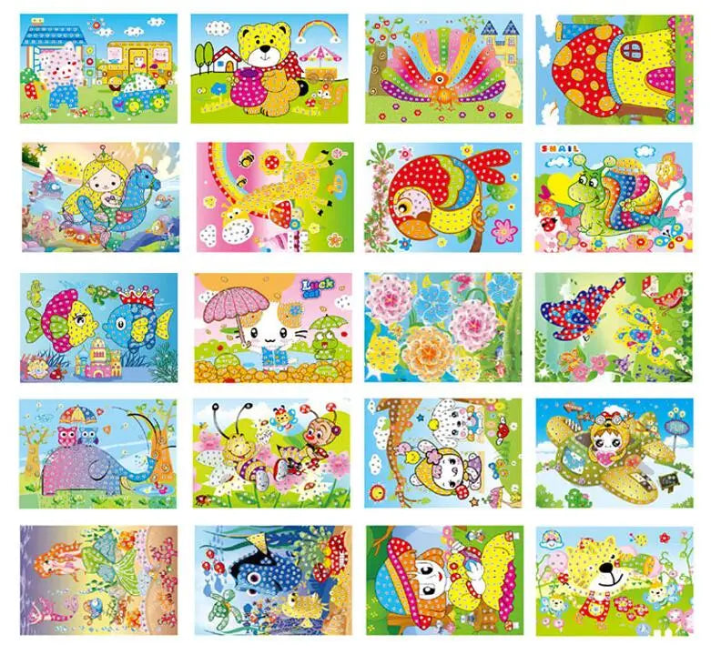 5/10/20pcs/Lot DIY Diamond Stickers Handmade Crystal Paste Painting Mosaic Puzzle Toys Random Color Kids Stickers Gift Children