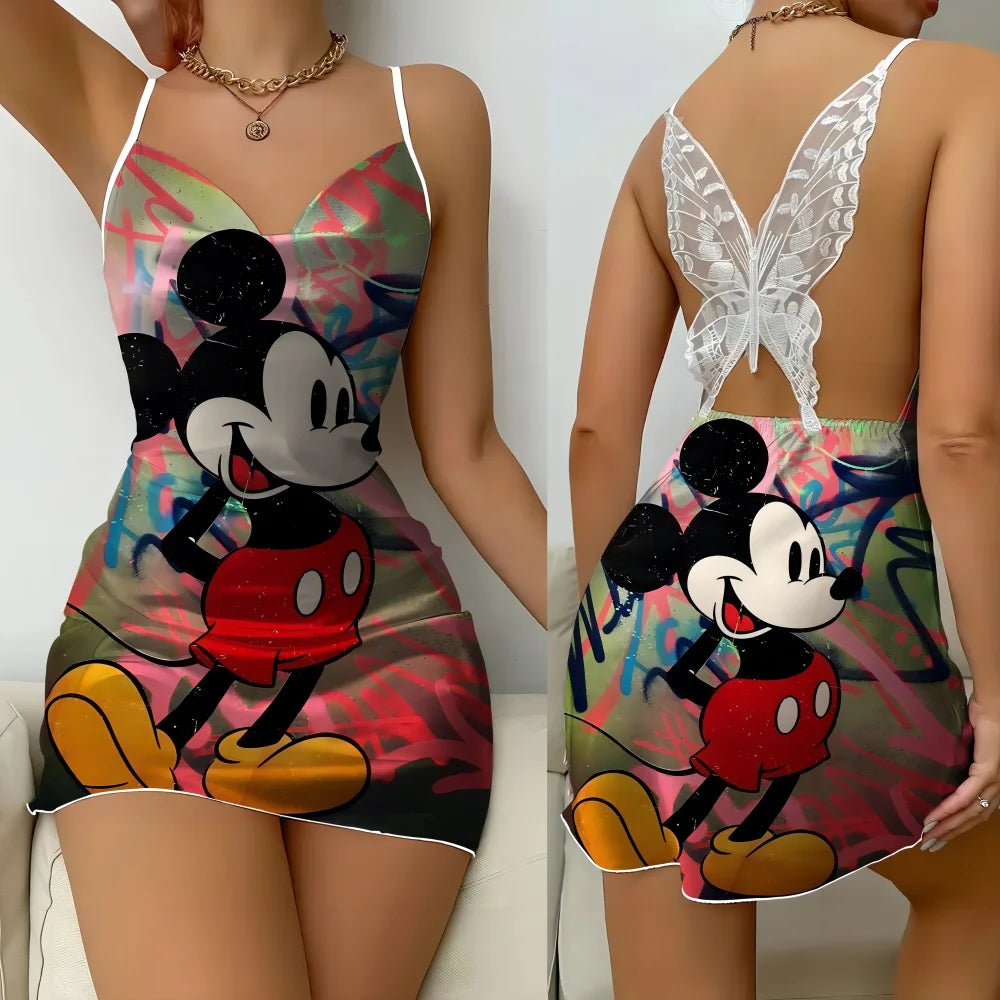 Night Wear Woman Sexy Pajamas Woman Summer Offers Sleepwear Women's Nightgown Korean Reviews Many Pajamas New Pattern Mickey