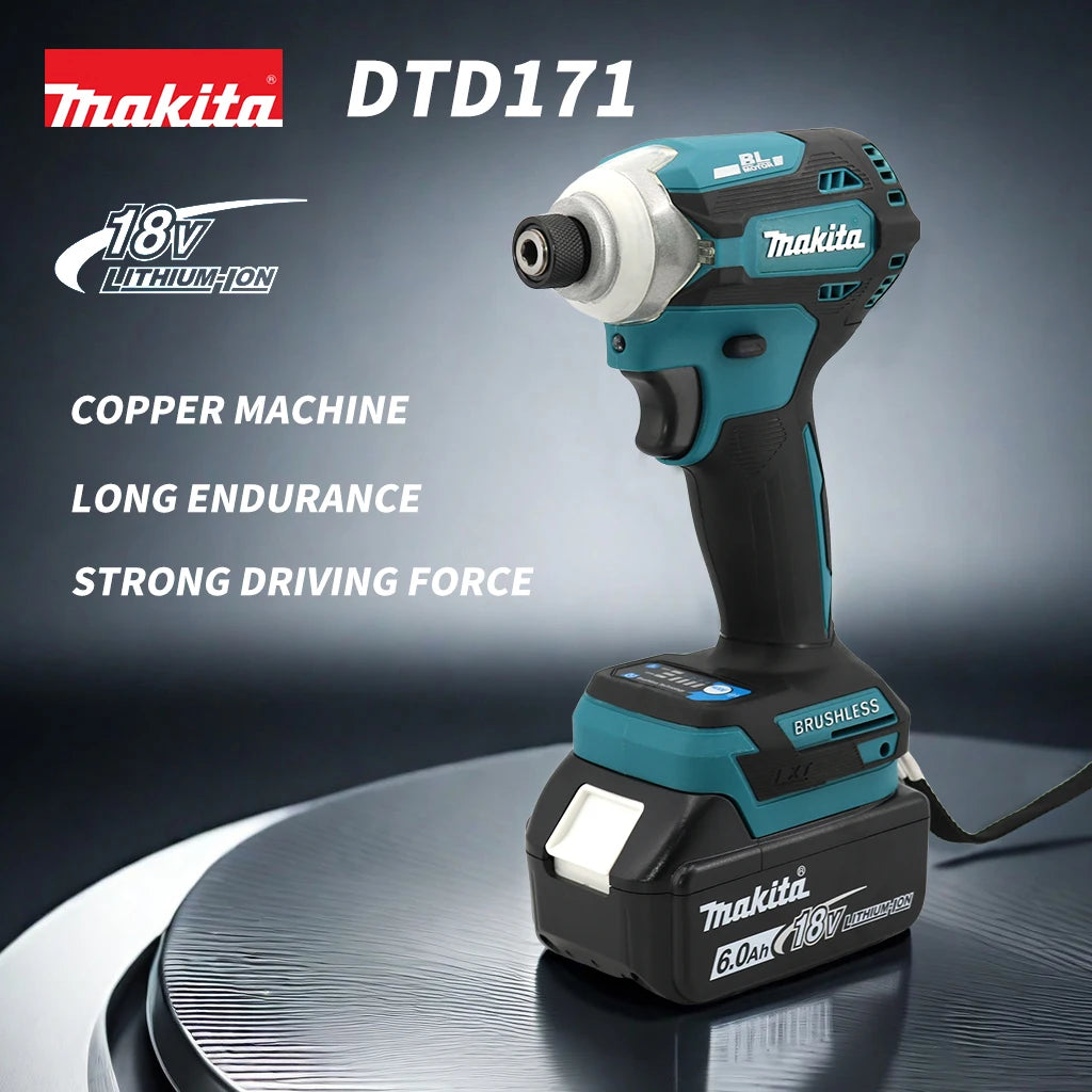 Makita 180N.m DTD171 New Impact Driver Brushless Electric Screwdriver 18V