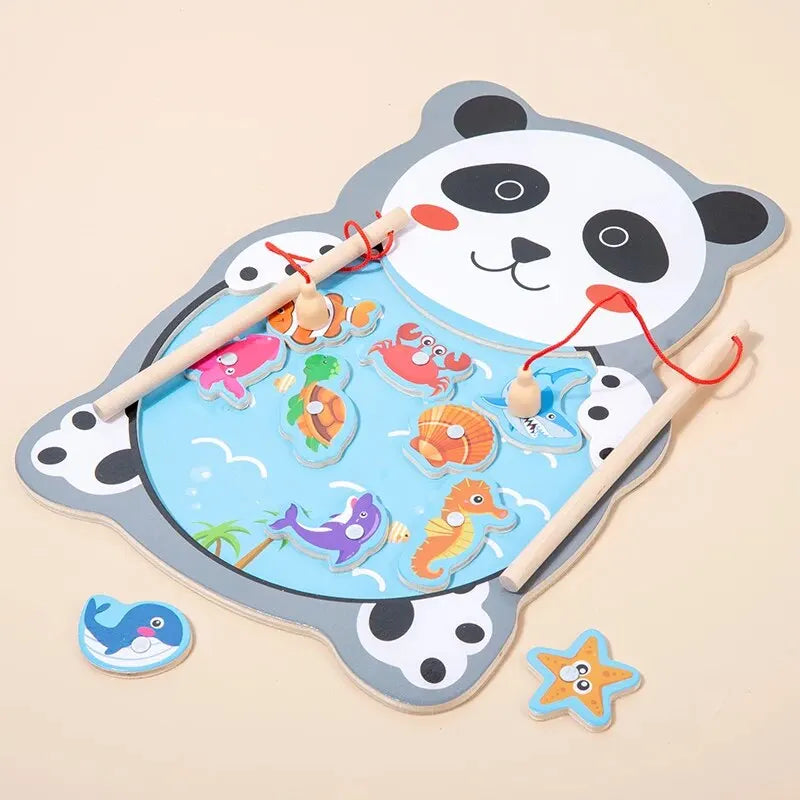 1 Set Kids Animal Cognition Fishing Toy Baby Early Education Hand Eye Coordination Board Game Toy