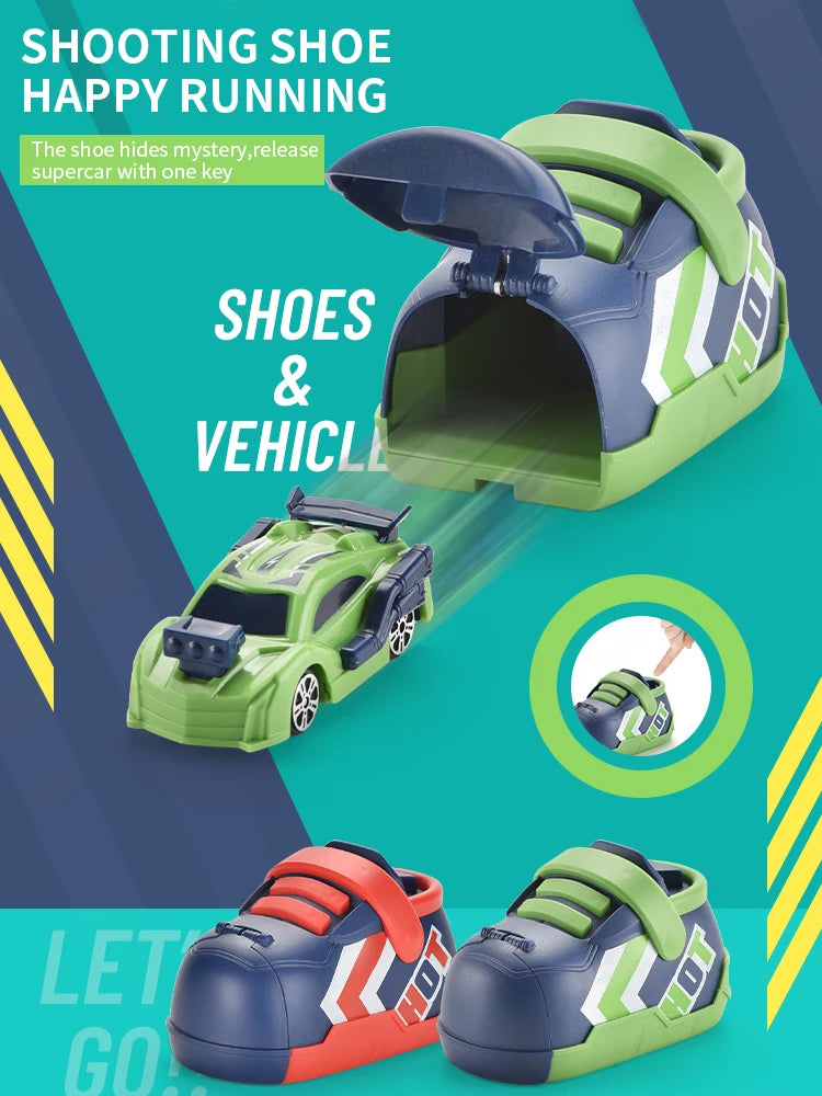 Creative Catapult Car Toys. Ejection Super Racing Car Ejection Running Shoes Inertia Vehicle Competitive Toys for Children