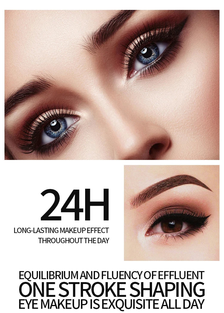 YANQINA 4D Waterproof Eyeliner & Mascara Set - Thick Curl, Eyebrow Pencil Makeup