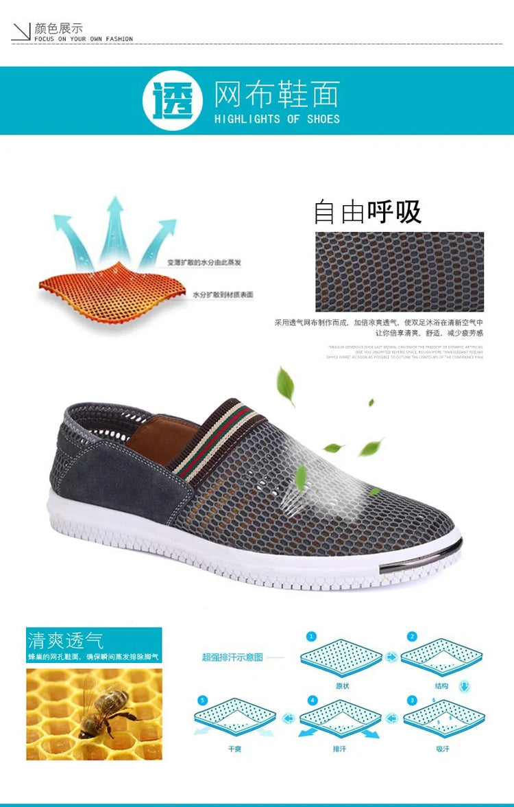 2023 Summer New  Men's   Fashion Trend Breathable Comfortable Lightweight Casual Flat Shoes