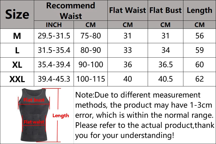 YBFDO Men's Slimming Body Shaper Compression Vest - Waist Trainer Tank