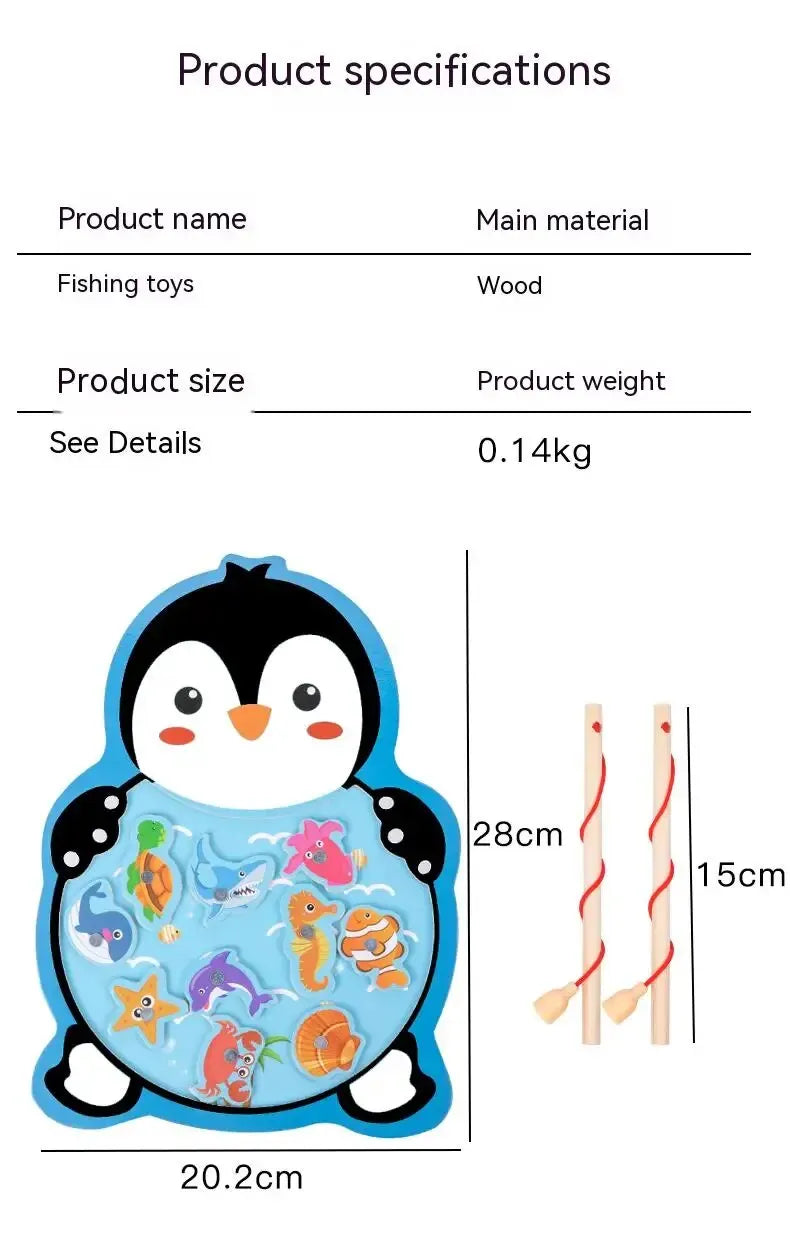 1 Set Kids Animal Cognition Fishing Toy Baby Early Education Hand Eye Coordination Board Game Toy