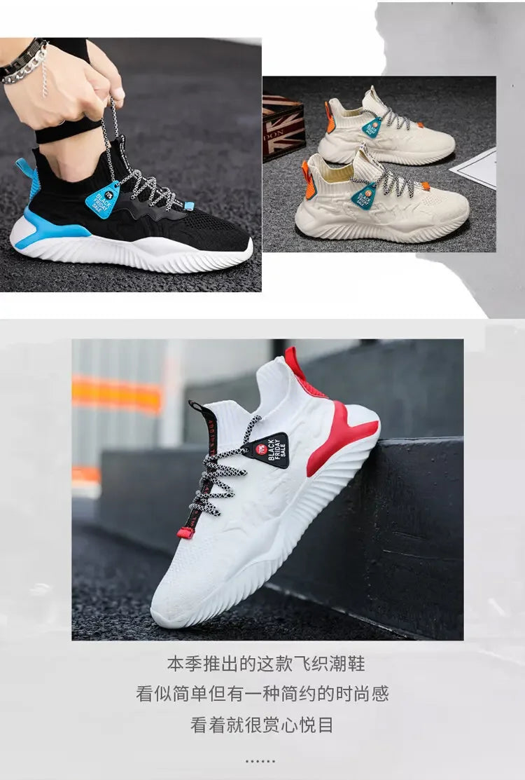 2024 Men Sneakers  New Style Breathable Lace Up Men Mesh Shoes Fashion Casual No-slip Vulcanize Shoes Men Tenis Masculino