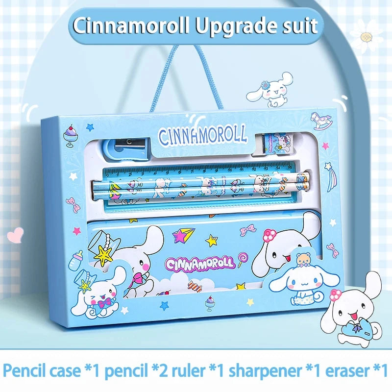 Sanrio Kuromi Melody Cinnamoroll Stationery Gift Box Girls Primary School 12-Piece School Supplies for Children Kawaii New Hot