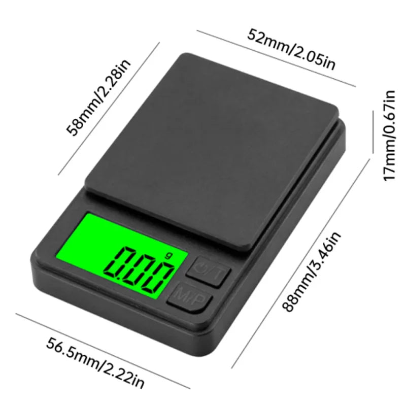 Precision Pocket Scale 1000g x0.1g Digital Gram & Jewelry Scale with Backlit LCD