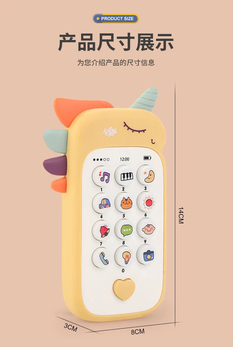 Baby Phone Toy Music Sound Telephone Sleeping Toys With Teether Simulation Phone Kids Infant Early Educational Toy Kids Gifts