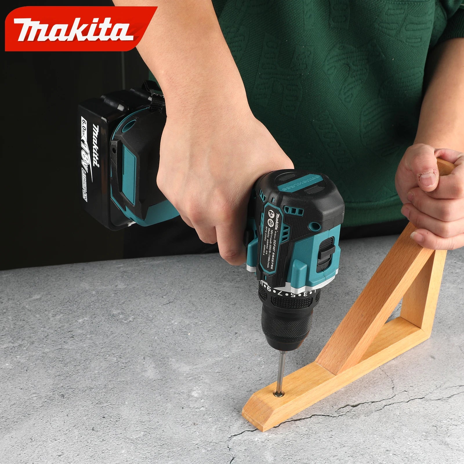 Makita DDF487-10 18V Cordless Driver Drill,Brushless,Power Tool for