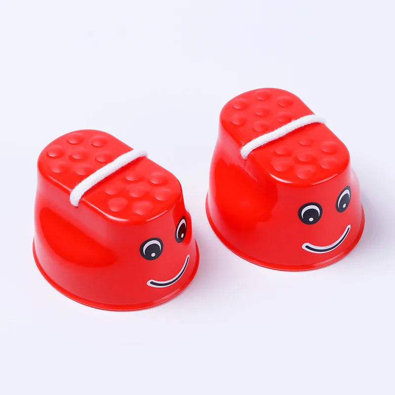 1 Pair Plastic Walker Stilt Shoe Children Outdoor Fun Sports Walker Walk Balance Training Toys Kindergarten Teaching Aids DDJ