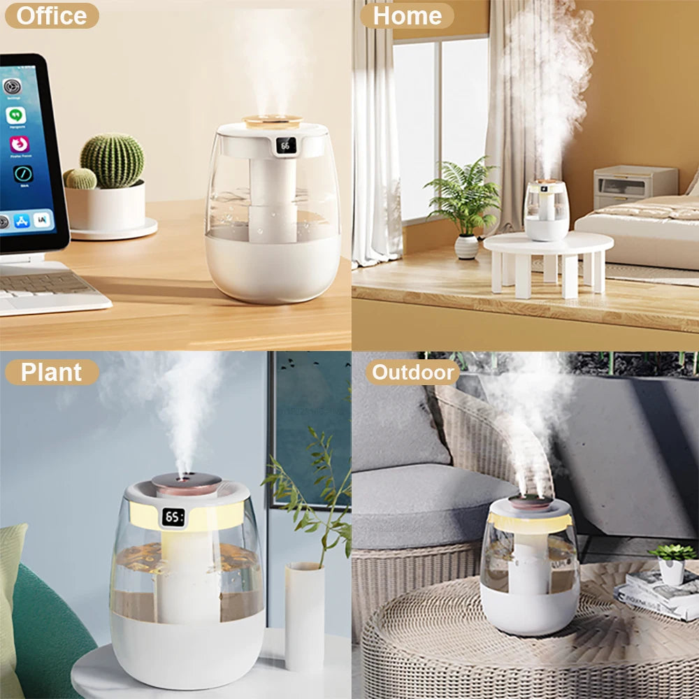 Air Humidifier 1300ML Aroma Humidifier Double Spray Port Essential Oil Diffuser USB Water Humidifier with Light for Home Office