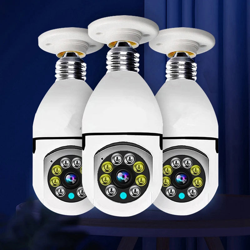 4G WiFi IP Camera E27 Bulb Cam 3MP Wireless Baby Monitor AI Tracking Security