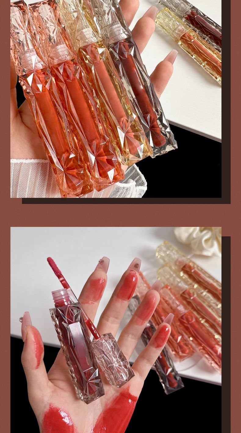 Long-Lasting Moisturizing Waterproof Lip Gloss - Transparent Mirror Finish