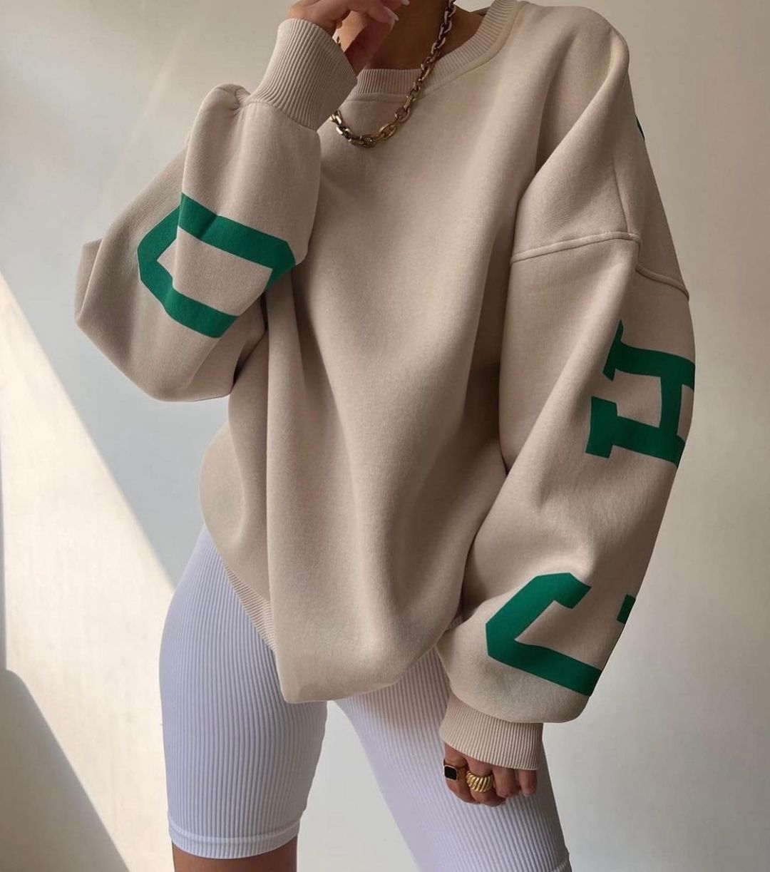 wsevypo Back Letters Print Oversized Sweatshirts Women Casual Thickened Warm Pullovers Long Sleeve Tops Autumn Winter Streetwear