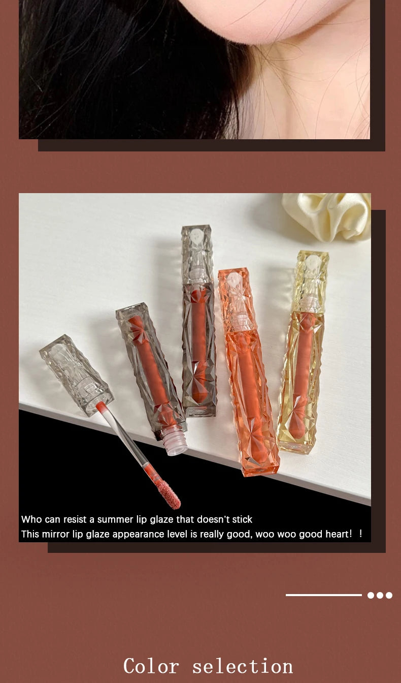 Long-Lasting Moisturizing Waterproof Lip Gloss - Transparent Mirror Finish