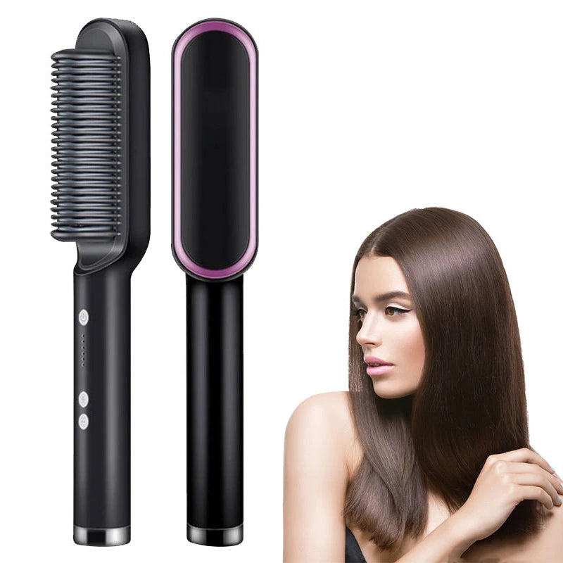 Electric Hair Straightener Brush Professional Fashion Fast Heating Ceramic