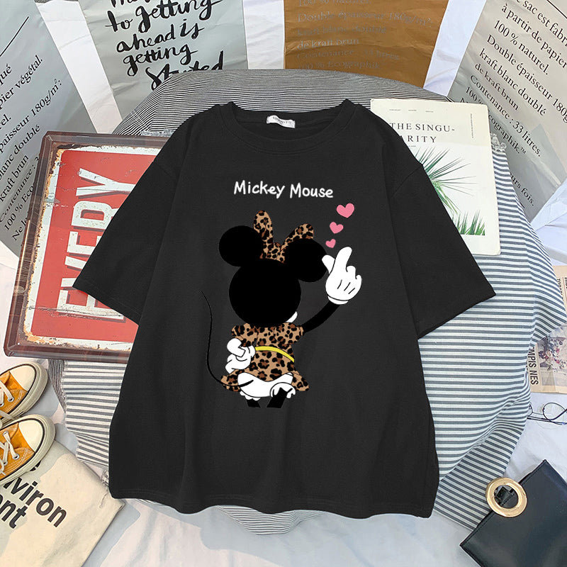 Kawaii Women T-Shirts Mickey Anime Blouses Y2k Clothing Graphic T Shirts Clothes Harajuku Oversized T Shirt Womens Tops