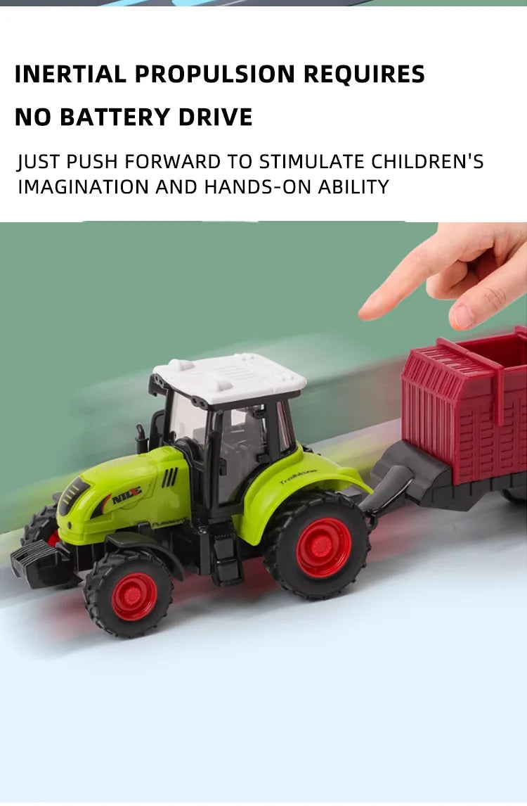 Tractor Inertia Car Farm Tractor Truck Transport Pulverizer Model Baby Car Boy Toy Engineering Car Childrens Educational Toys