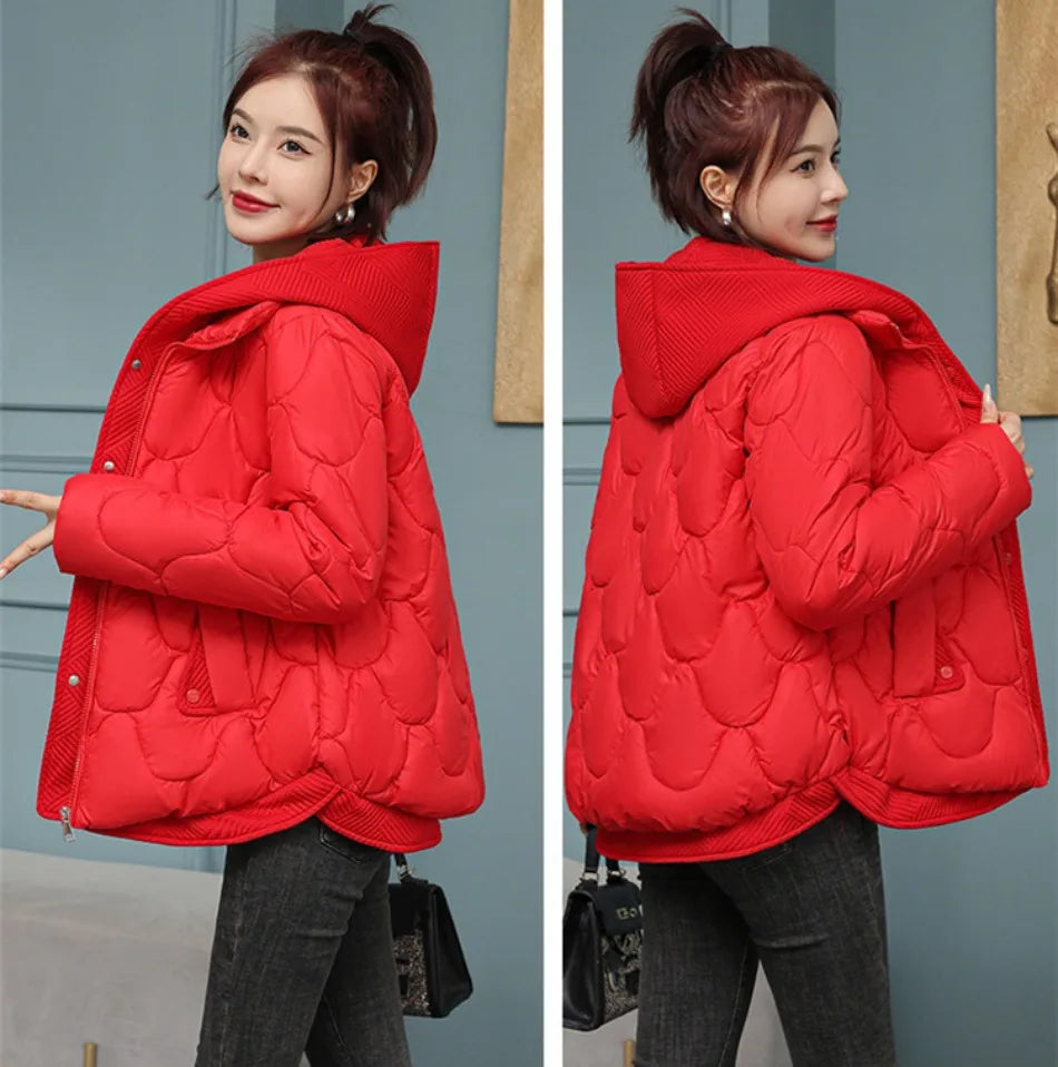 2024 Fashion Coats Korean Style Loose Comfort Quilted Coat Women Jacket Women Parkas Warm Jackets Casual Coat New Winter Clothes