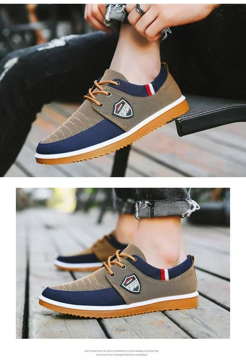 Men's casual shoes Vulcanized Work loafers Mesh Lightweight Man sports shoes Canvas Shoes for Men zapatos para hombres2025