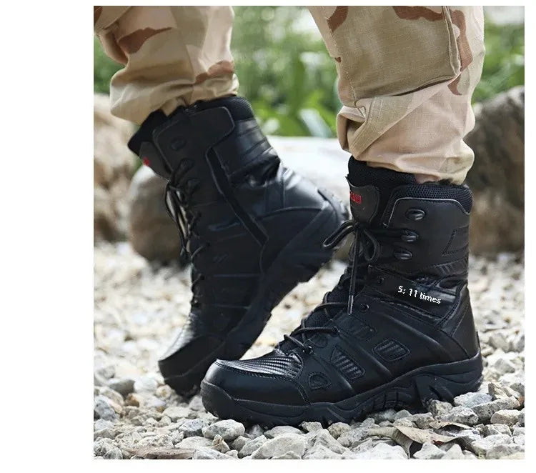 Special Forces Combat Boots Cross-Border Fast Selling Large Size Men's Shoes 46 High Top Outdoor High-Waisted Tactical Climbing